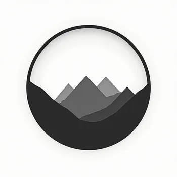 Minimalist Camera Lens with Mountains