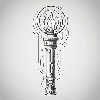 Minimalist Cyberpunk Line Art Torch