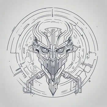 Minimalist Cyberpunk Symbols of Strength