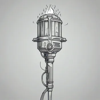 Minimalist Cyberpunk Torch Line Art
