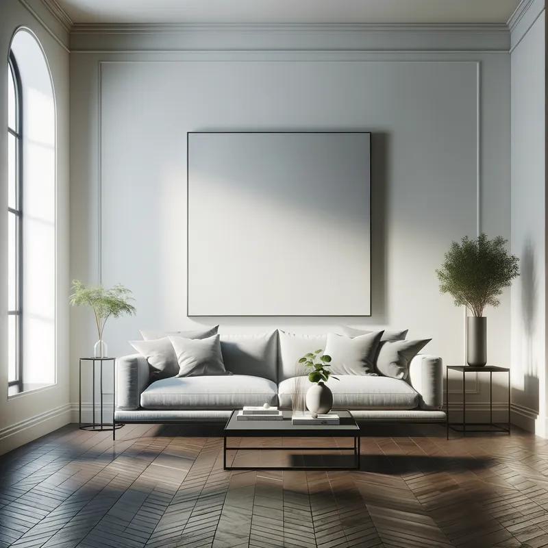 Minimalist Living Room - A minimalist living room interior - AI image generated with Art