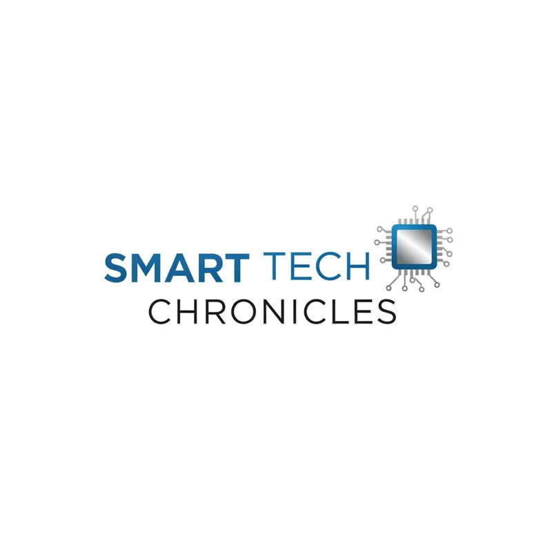 Minimalist Smart Tech Chronicles Logo - Create a clean, minimalist logo for 'Smart Tech Chronicles' combining modern sans-serif typography with a stylized circuit or microchip icon. Use a blue and silver color palette to evoke innovation and technology. - AI image generated with Imagen 4 Ultra