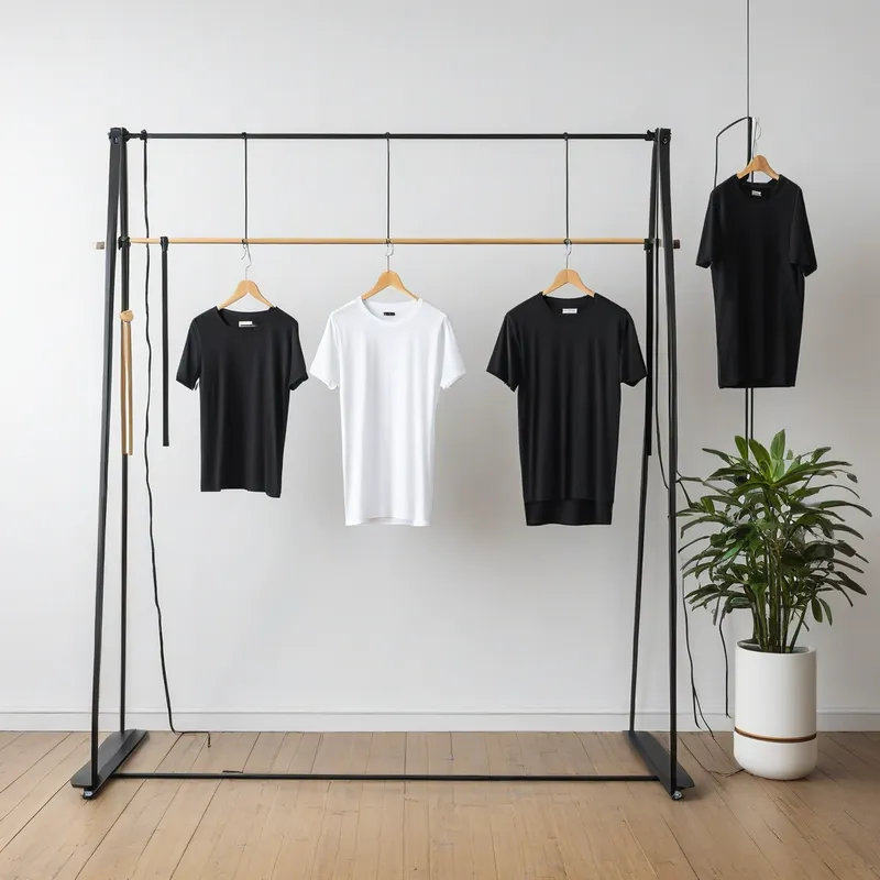 Minimalist T-Shirt Showcase - Minimalist T-Shirt Display with no model - AI image generated with Fictional