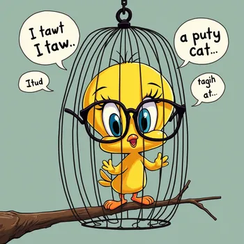 Mischievous Tweety in a Cage