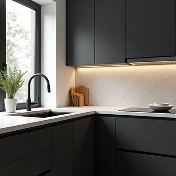 Modern Dark Kitchen Countertop