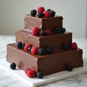 Modern Square Chocolate Celebration Cake