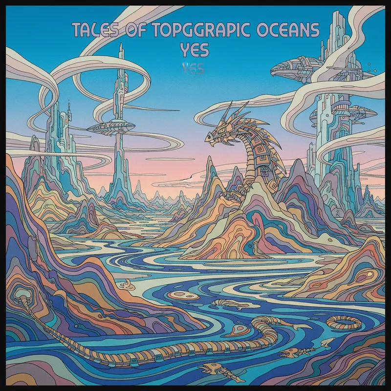 Moebius' Yes Album Cover Reimagined - Tales of topographic oceans by yes, the album cover recreate by Moebius
- AI image generated with Nano Banana