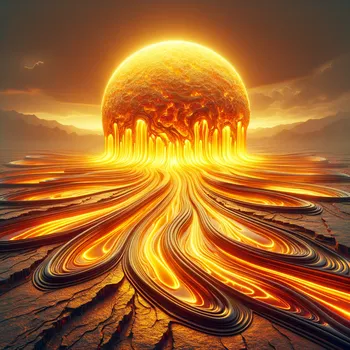 Molten Sun in Desert