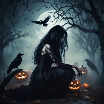 Moonlit Halloween Silhouette Queen