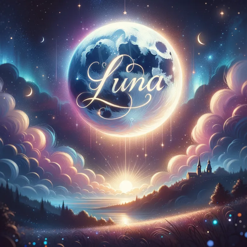 Moonlit Melodies - A whimsical and dreamlike album cover for a song titled 'Luna', with the composer and artist 'kayzer jayz' displayed in an elegant cursive script, set against a starry night sky and a glowing full moon. - AI image generated with Art