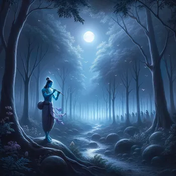 Moonlit Vrindavan Serenity