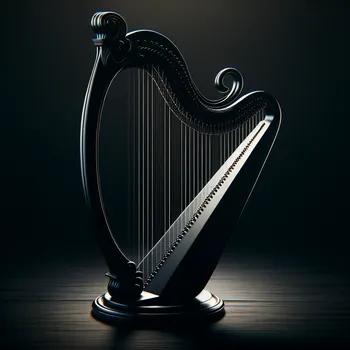 Mystic Black Lyre Harp