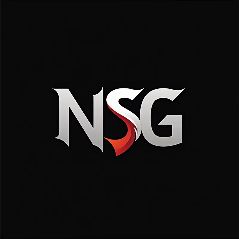 NSG Logo 3 - A minimalist yet aggressive logo for Nations Supreme Gaming with the letters NSG prominently displayed. Focus on sharp, clean lines and a monochromatic color scheme for a professional look. - AI image generated with Text