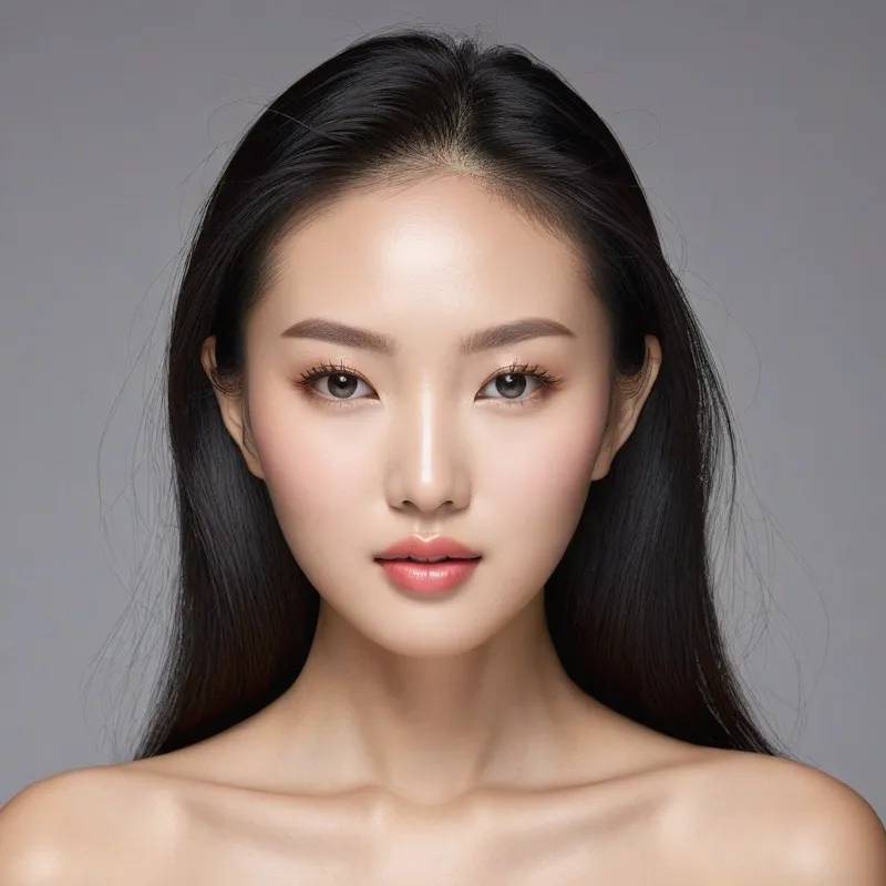 Natural Beauty - Create an Asian woman with perfect beauty and no makeup - AI image generated with Photorealistic
