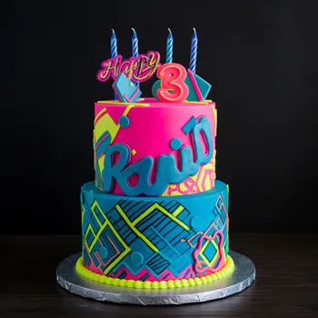 Neon Birthday Cake