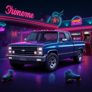Neon Chevy at Retro Diner