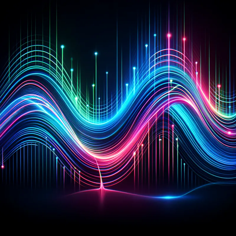 Neon Pulse - A dynamic, flowing pattern of neon lines that wave and pulse like an electrocardiogram. - AI image generated with Art