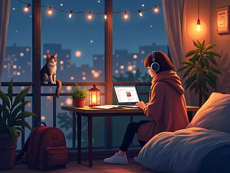 Nighttime Study Balcony