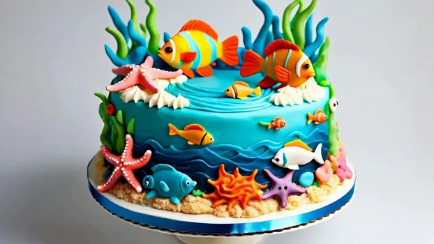 Ocean-Inspired Birthday Cake Marvel