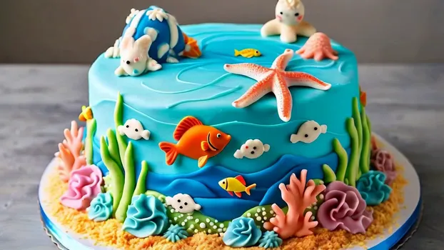 Ocean-Themed Birthday Cake Extravaganza