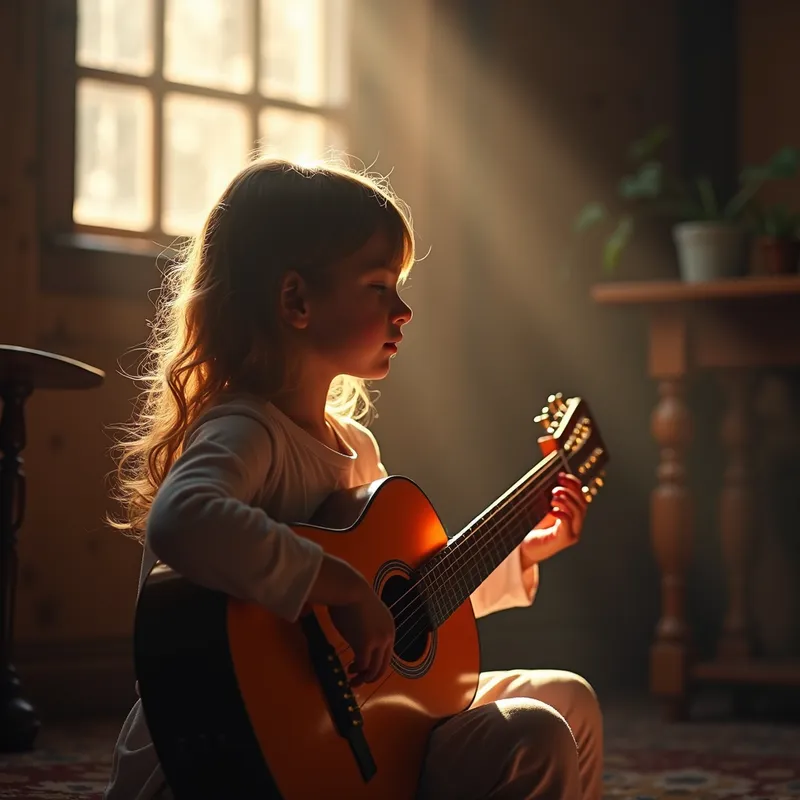 Paradise Guilt - A choral arrangement featuring ambient vocal textures with acoustic guitar and childlike emotive elements. - choral, acoustic guitar, emotive