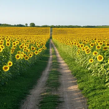 Path Through Sunflower Field