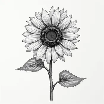 Pencil Drawing of a Sunflower