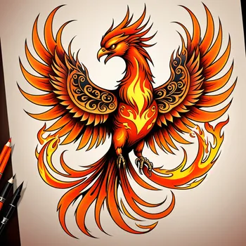 Phoenix Rising Tattoo with 5