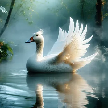 Pickle Goose in a Dreamy Pond