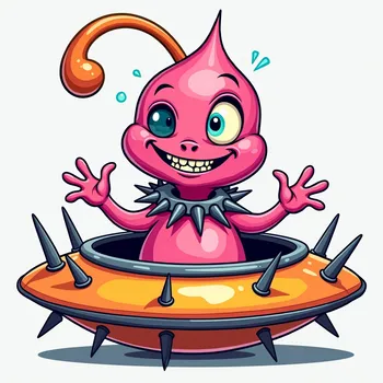 Pink Alien's Playful Welcome