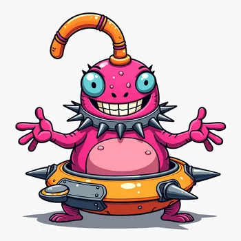 Pink Alien's Playful Welcome