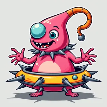 Pink Alien's Playful Welcome