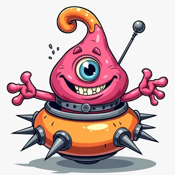 Pink Alien's Playful Welcome