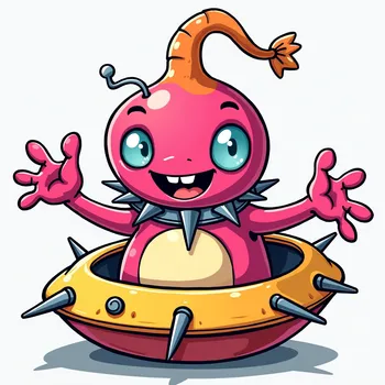 Pink Alien's Playful Welcome