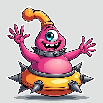 Pink Alien's Playful Welcome