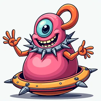 Pink Alien's Playful Welcome