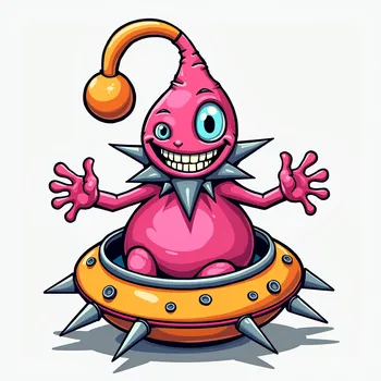 Pink Alien's Playful Welcome