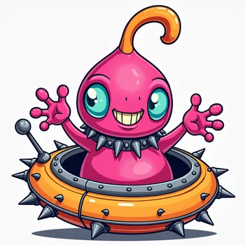 Pink Alien's Playful Welcome