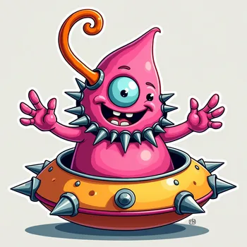Pink Alien's Playful Welcome