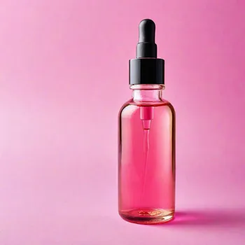 Pink Skincare Oil in Glass Bottle