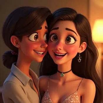 Pixar-Style Pretty Girlfriend Smiling