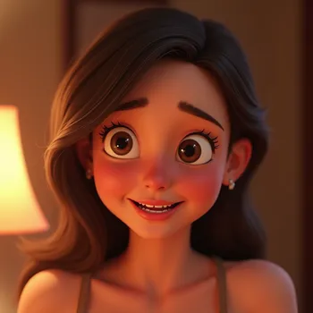 Pixar Style Smiling Girlfriend Close-Up