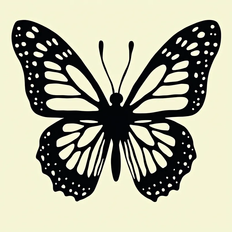 Pixel Art Butterfly Silhouette - simple butterfly silhouette - AI image generated with Photorealistic 2 - pixel art