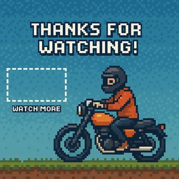 Pixel Art Motorcycle YouTube Outro