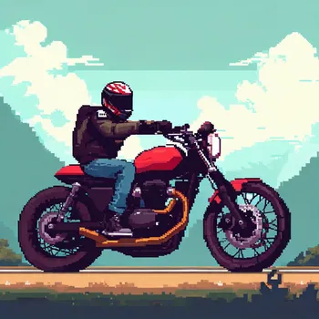 Pixel Art Motorcycle YouTube Outro