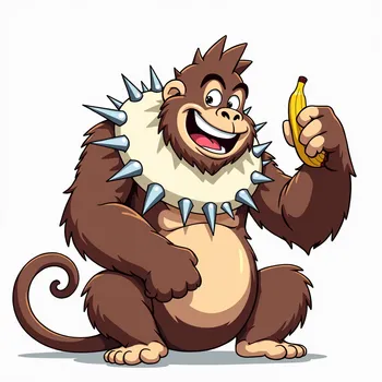 Playful Gorilla with Banana