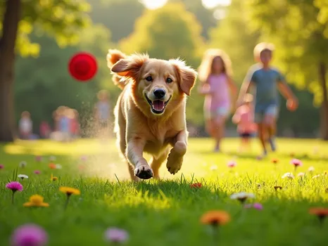 Playful Pup in a Park