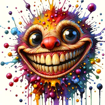 Playful Smiling Monster Close-Up Art
