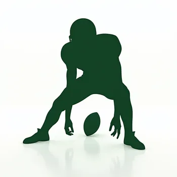Poised Football Linebacker Shadow