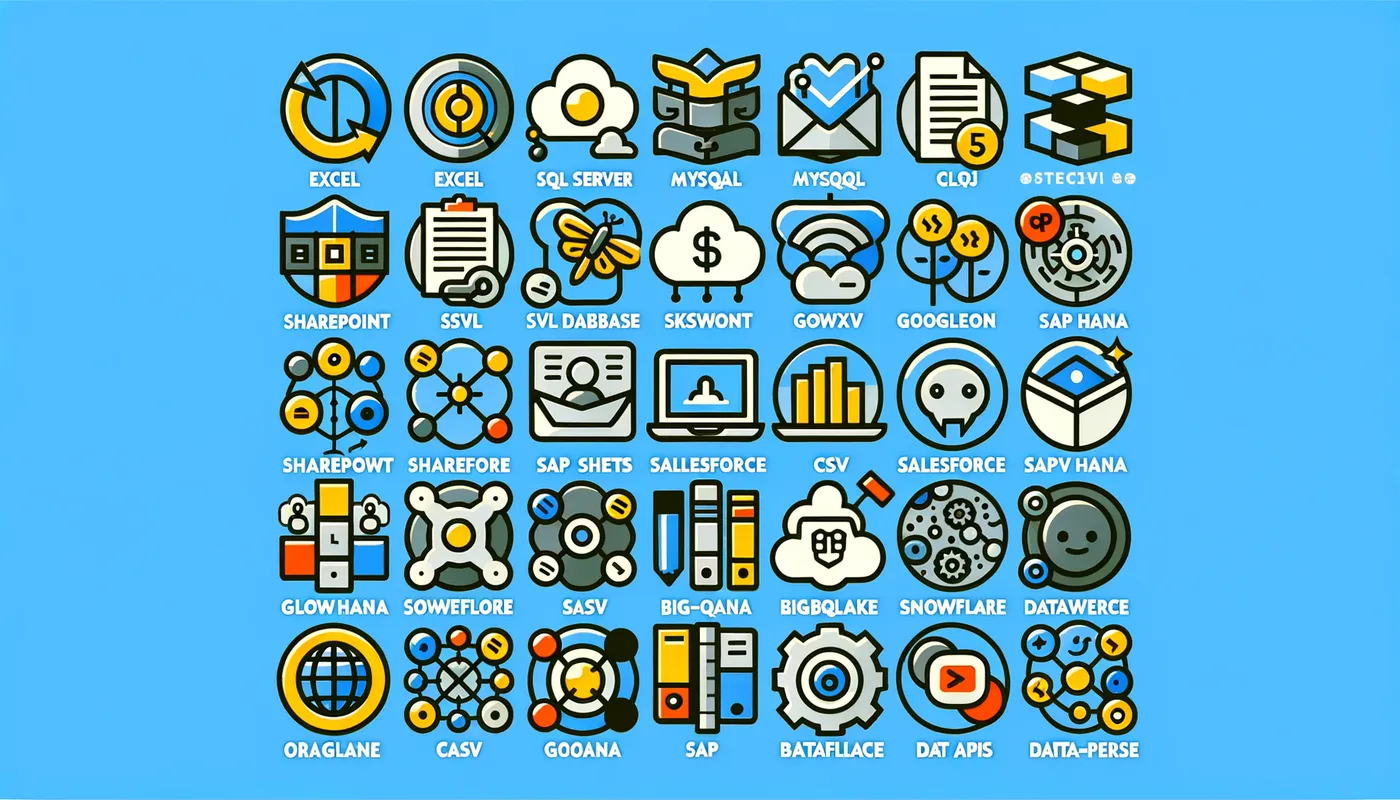 Power BI Data Sources - *Common Data Sources for Power BI:*
✅ **Excel**
✅ **SQL Server**
✅ **MySQL**
✅ **Azure SQL Database**
✅ **SharePoint**
✅ **Google Sheets**
✅ **CSV & JSON Files**
✅ **Power BI Dataflows**
✅ **Salesforce**
✅ **SAP HANA**
✅ **Google BigQuery**
✅ **Snowflake**
✅ **Dataverse**
✅ **Oracle Database**
✅ **Web APIs** - AI image generated with Art